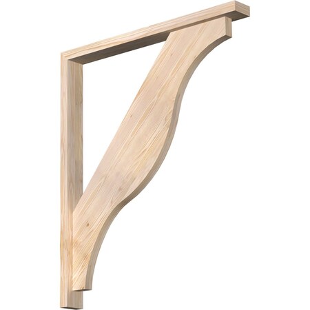 Ekena Millwork Funston Block Smooth Bracket w/ Offset Brace, Douglas Fir, 3 1/2"W x 34"D x 40"H BKT0402X34X40FST05SDF